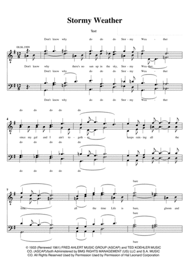 Stormy Weather (arr. Mike Taylor)