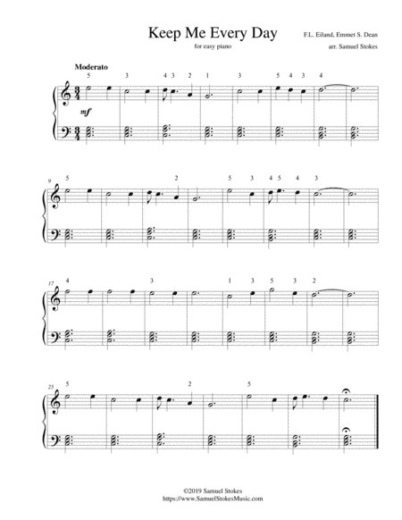 Keep Me Every Day - for easy piano (arr. Samuel Stokes)