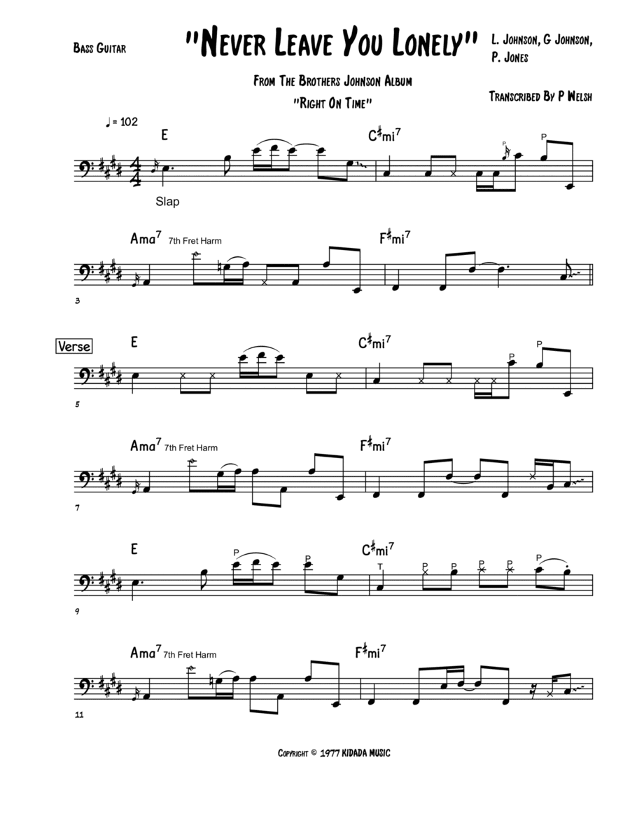 Never Leave You Lonely (arr. Accubass)