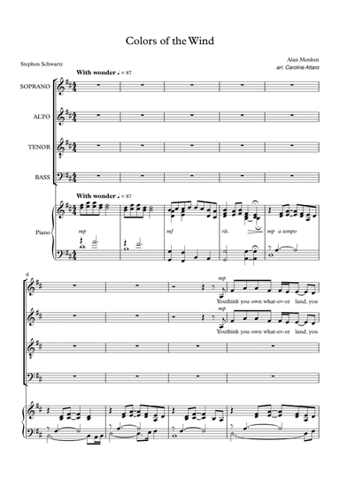 Colors Of The Wind (arr. Caroline Attard)