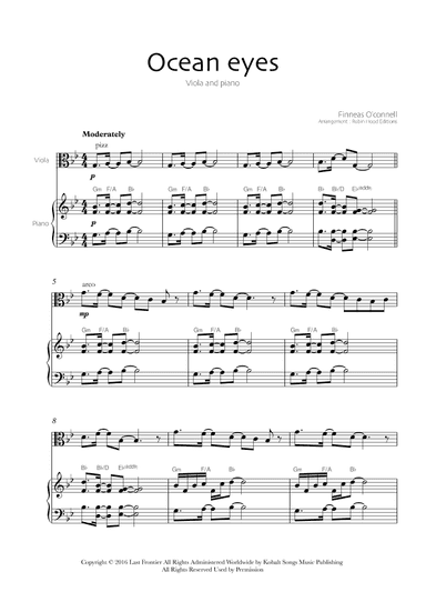 Ocean Eyes (arr. Robin Hood Editions)