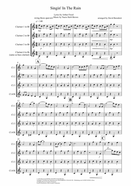 Singin' In The Rain (arr. David Burndrett)