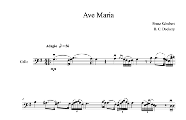 Ave Maria (Cello Solo) (arr. B. C. Dockery)