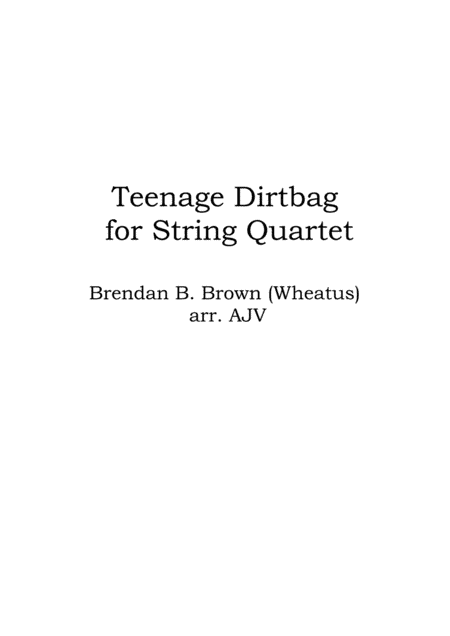 Teenage Dirtbag (arr. Ali Vennart AJV Arrangements)