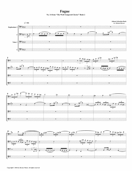 Fugue 10 from Well-Tempered Clavier, Book 2 (Euphonium-Tuba Quartet) (arr. Richard Byrnes)