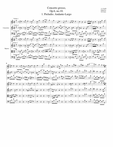 Concerto grosso, Op.6, no.10 (original) (arr. Gil Garty)