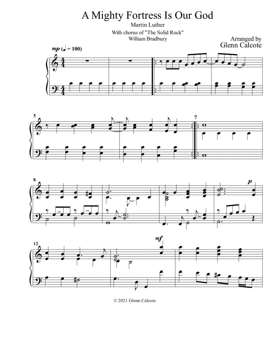 A Mighty Fortress Is Our God with The Solid Rock (arr. Glenn Calcote)