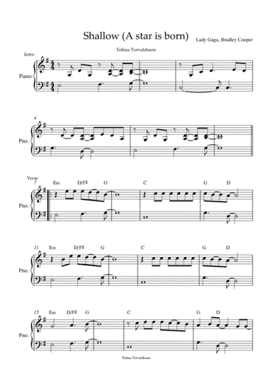 Shallow (arr. Tobias Torvaldsson)