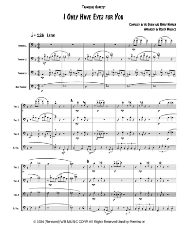 I Only Have Eyes For You (arr. Roger Wallace)