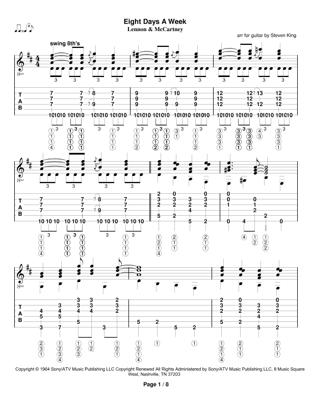 Eight Days A Week (arr. Steven King)