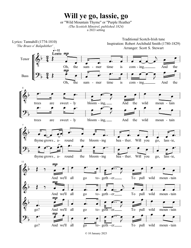 Will ye go, lassie, go? (arr. Scott S. Stewart)