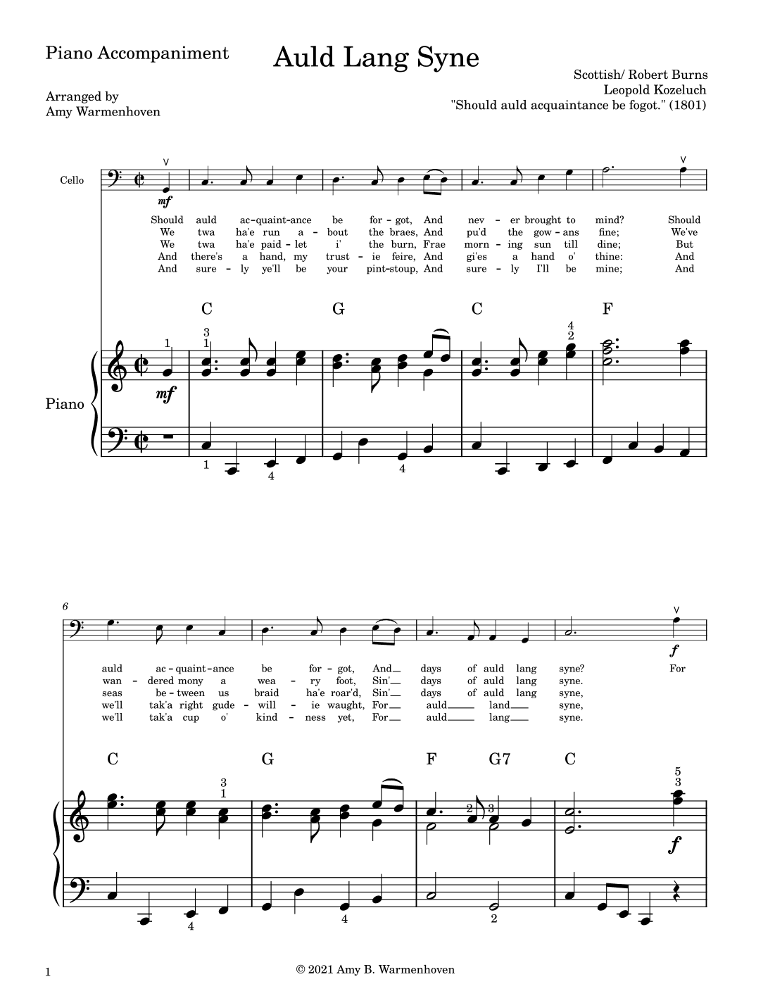 Auld Lang Syne (arr. Amy Warmenhoven)