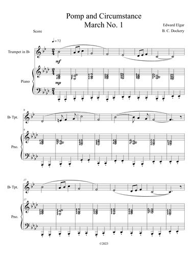 Pomp and Circumstance (Trumpet Solo with Piano Accompaniment) (arr. B. C. Dockery)