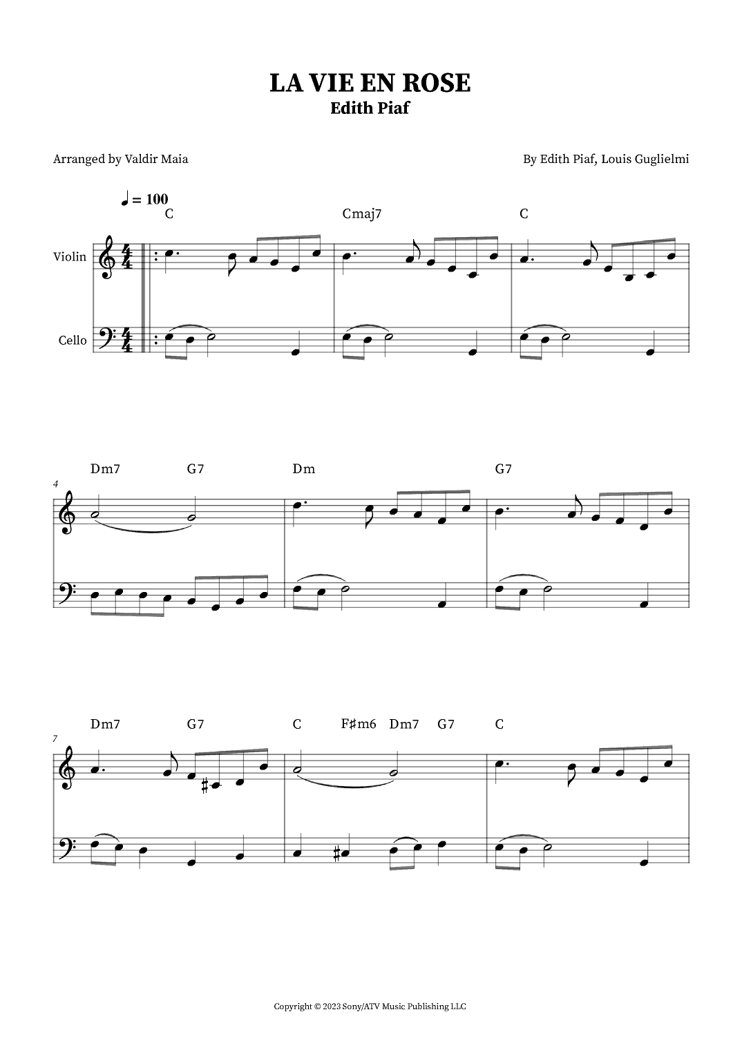 La Vie En Rose (arr. Valdir Maia)