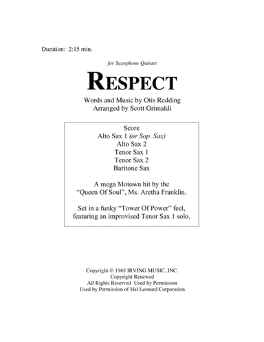 Respect (arr. Scott Grimaldi)