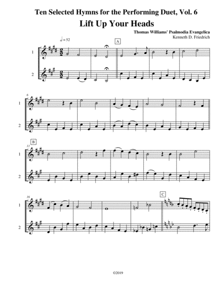 Ten Selected Hymns for the Performing Duet, Vol. 6 - trumpet (clarinet) and horn (arr. Kenneth D. Friedrich)