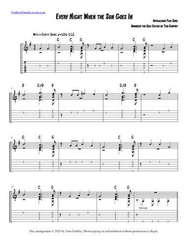 Every Night When the Sun Goes In (arr. Tom Godfrey)