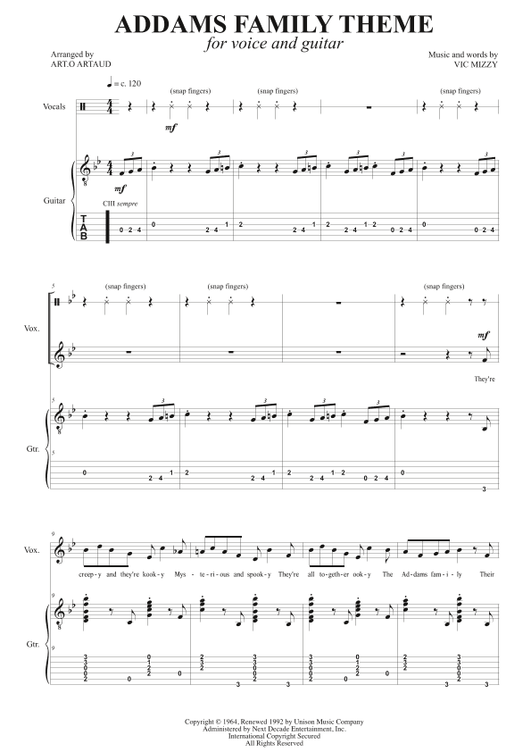 Addams Family Theme (arr. Art.o Artaud)