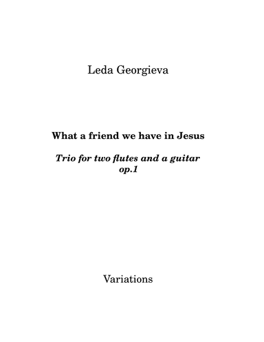 What a friend we have in Jesus