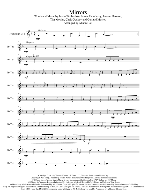 Mirrors (arr. Alison Hall)