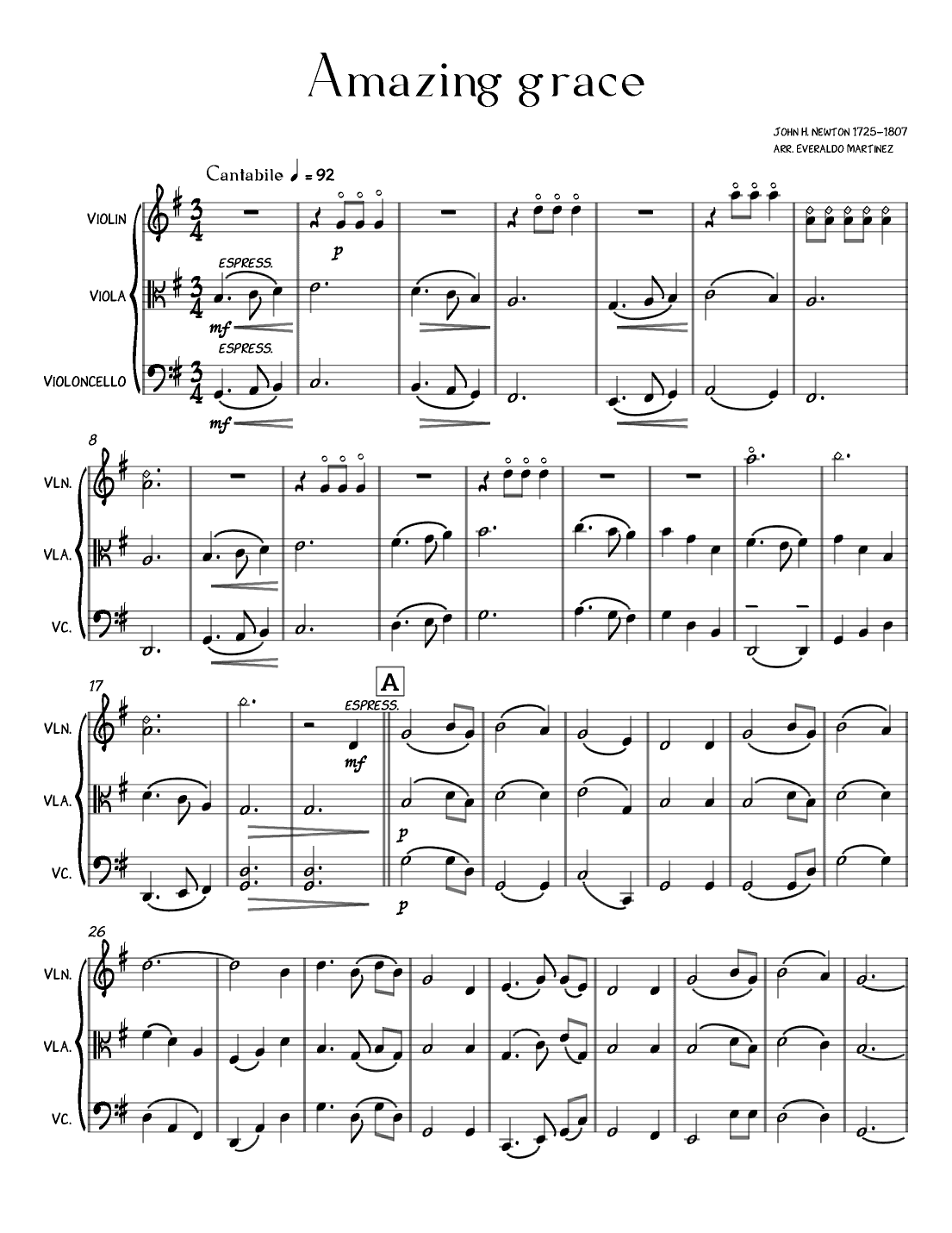 Amazing Grace (arr. Everaldo Martinez)