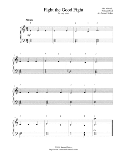 Fight the Good Fight (With All Thy Might) - easy piano (arr. Samuel Stokes)