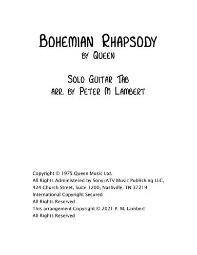 Bohemian Rhapsody (arr. Peter M. Lambert)