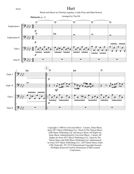 Hurt (arr. Timothy J. Olt)