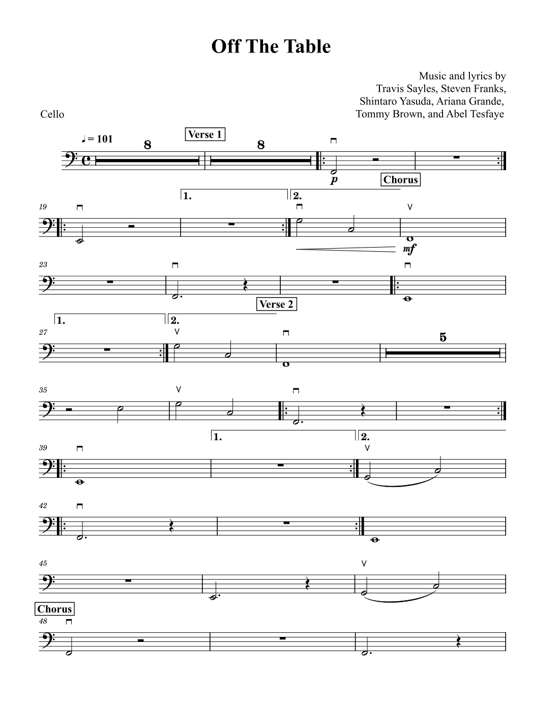 Off The Table (arr. David Lartey)