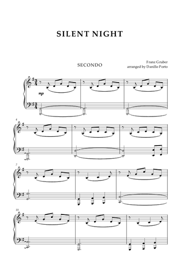 Silent Night - Piano Four Hands (arr. Danillo Porto)