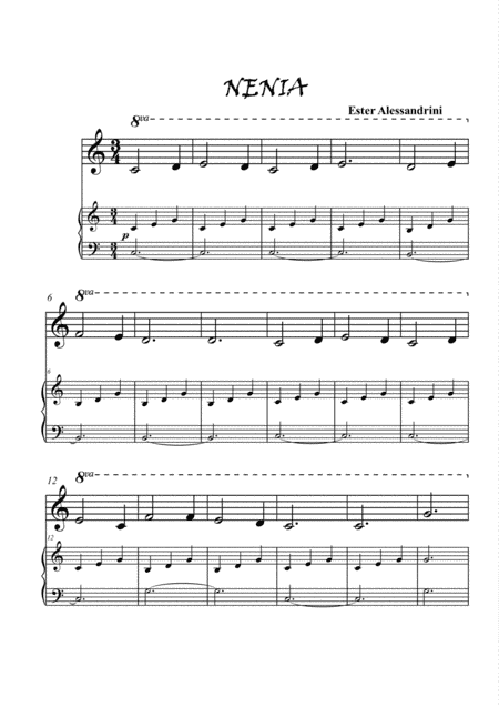 Nenia. Piano 3 hands (arr. Ester Alessandrini)