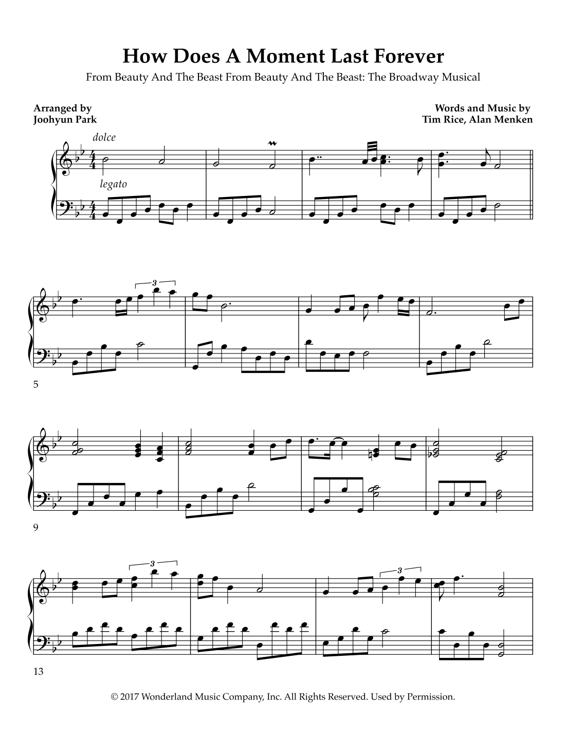 How Does A Moment Last Forever (arr. Joohyun Park)