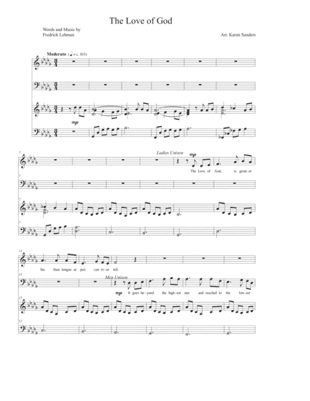The Love of God, SATB (arr. Karen C Sanders)