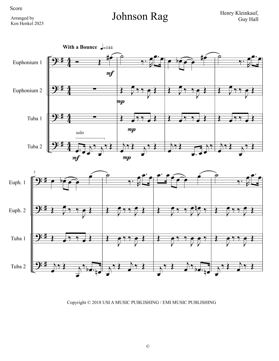 Johnson Rag (arr. Ken Henkel)