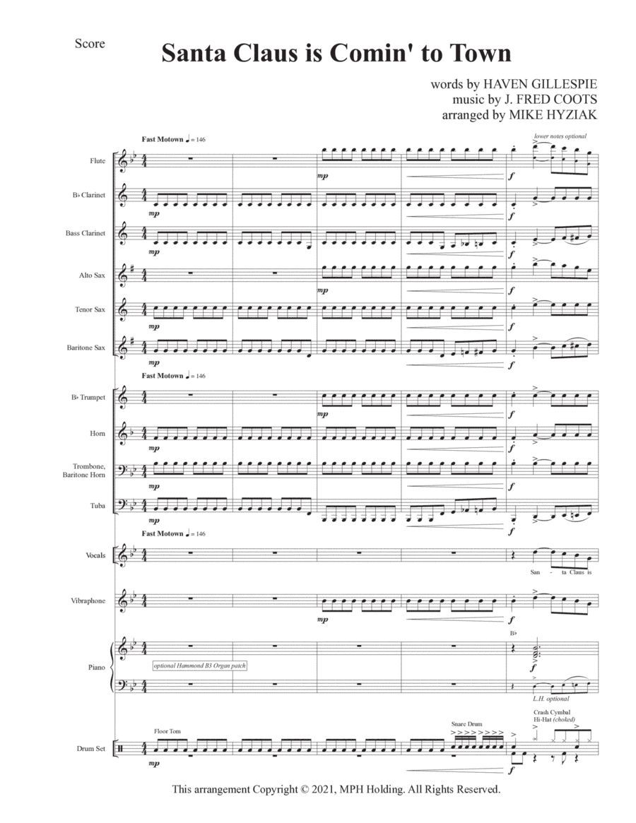 Santa Claus Is Comin' To Town (arr. Mike Hyziak)