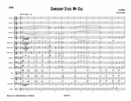 Somebody Stole My Gal - Score (arr. Michael Coury)
