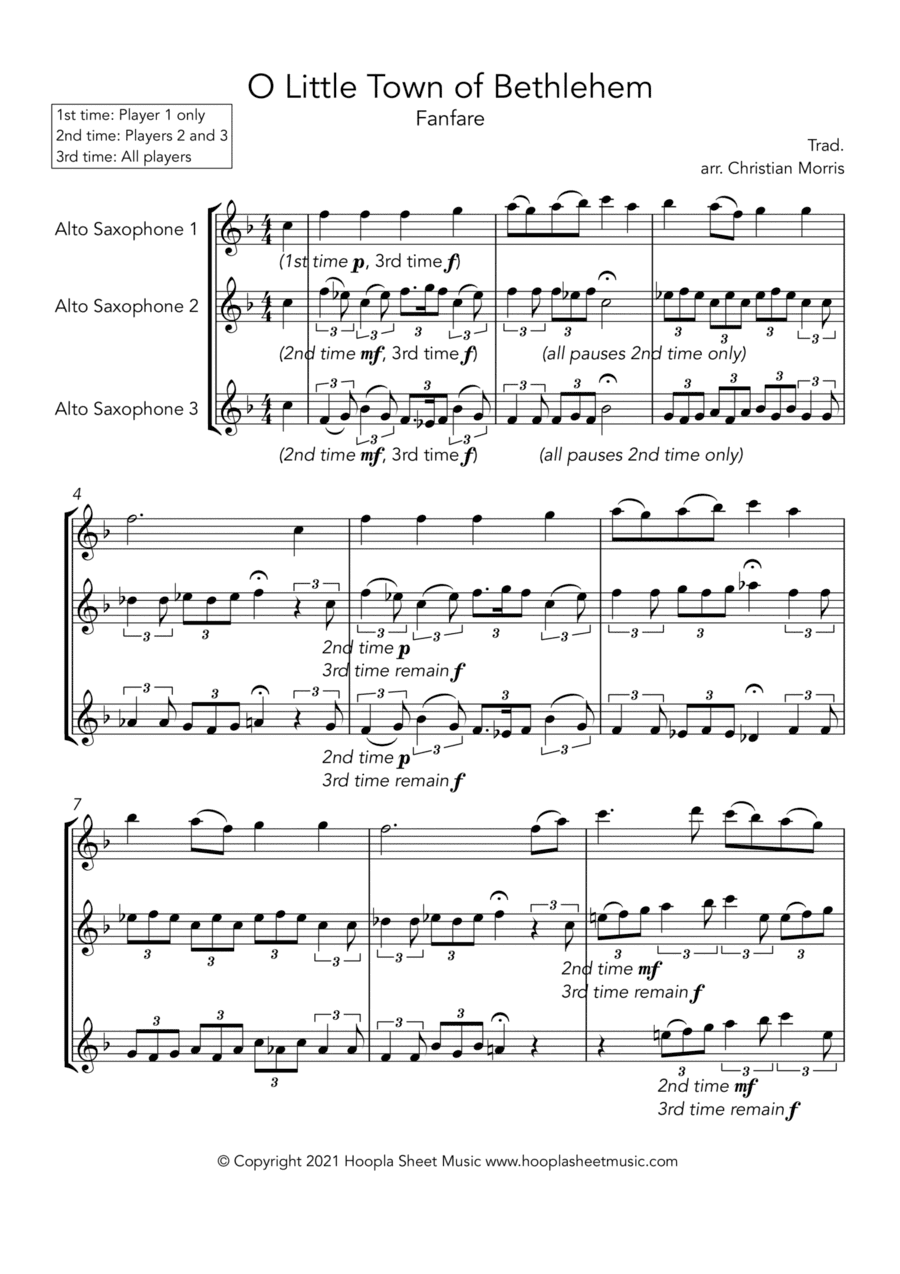 O Little Town of Bethlehem Fanfare (arr. Hoopla Sheet Music)