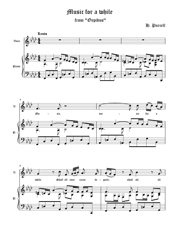 Music for a while f minor (arr. Vladyslav Panfilenko)