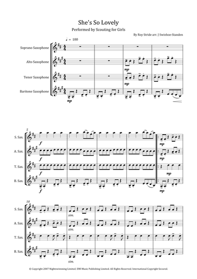 She's So Lovely (arr. J Swinhoe-Standen)