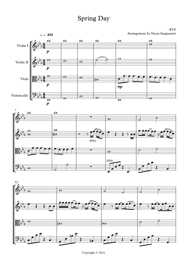 Spring Day (arr. Nyssa Sanguansri)
