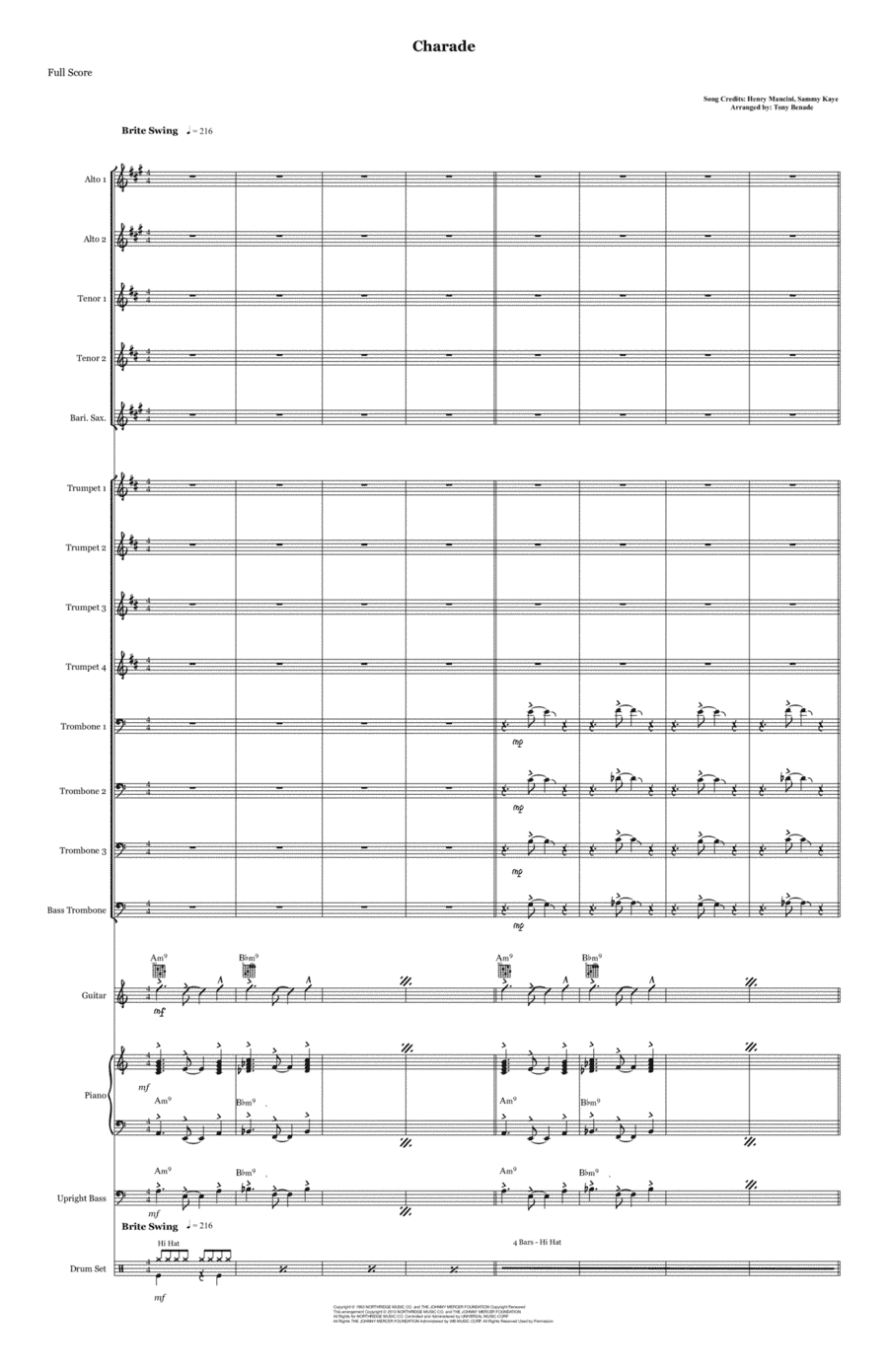Charade (arr. Tony Benade)