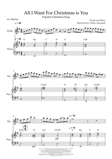 All I Want For Christmas Is You (arr. SMLStar)