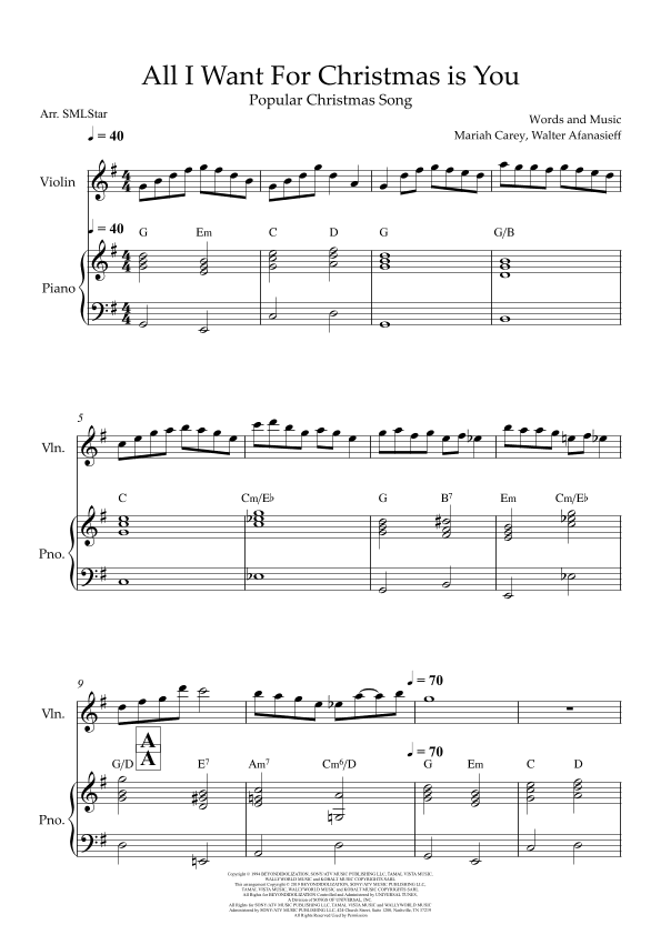 All I Want For Christmas Is You (arr. SMLStar)