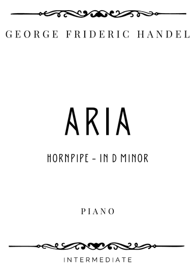 Handel - Air (Hornpipe) in D minor - Intermediate (arr. Piacere Music Sheets)