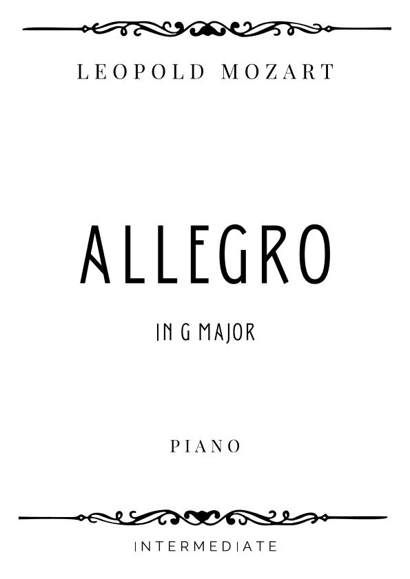 L. Mozart - Allegro in G Major - Intermediate (arr. Piacere Music Sheets)