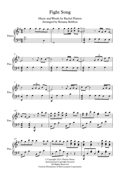 Fight Song (arr. Roxana Belibou)