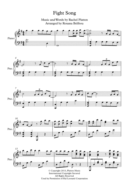 Fight Song (arr. Roxana Belibou)