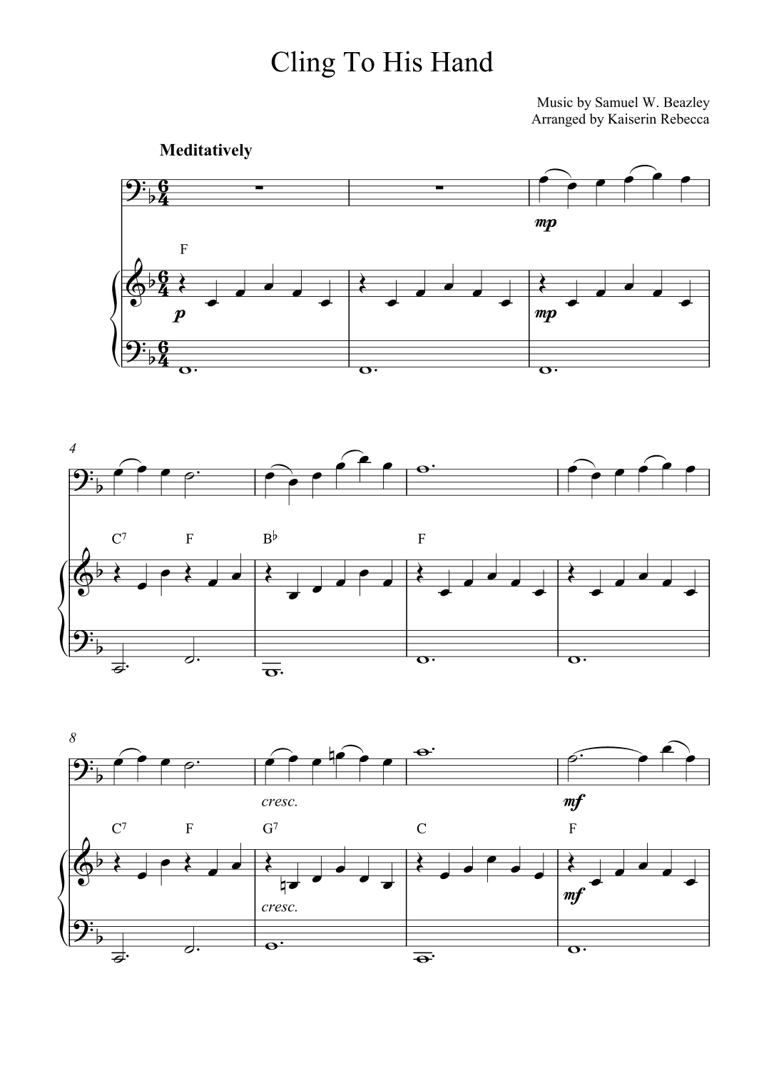 Cling To His Hand (arr. Kaiserin Rebecca)