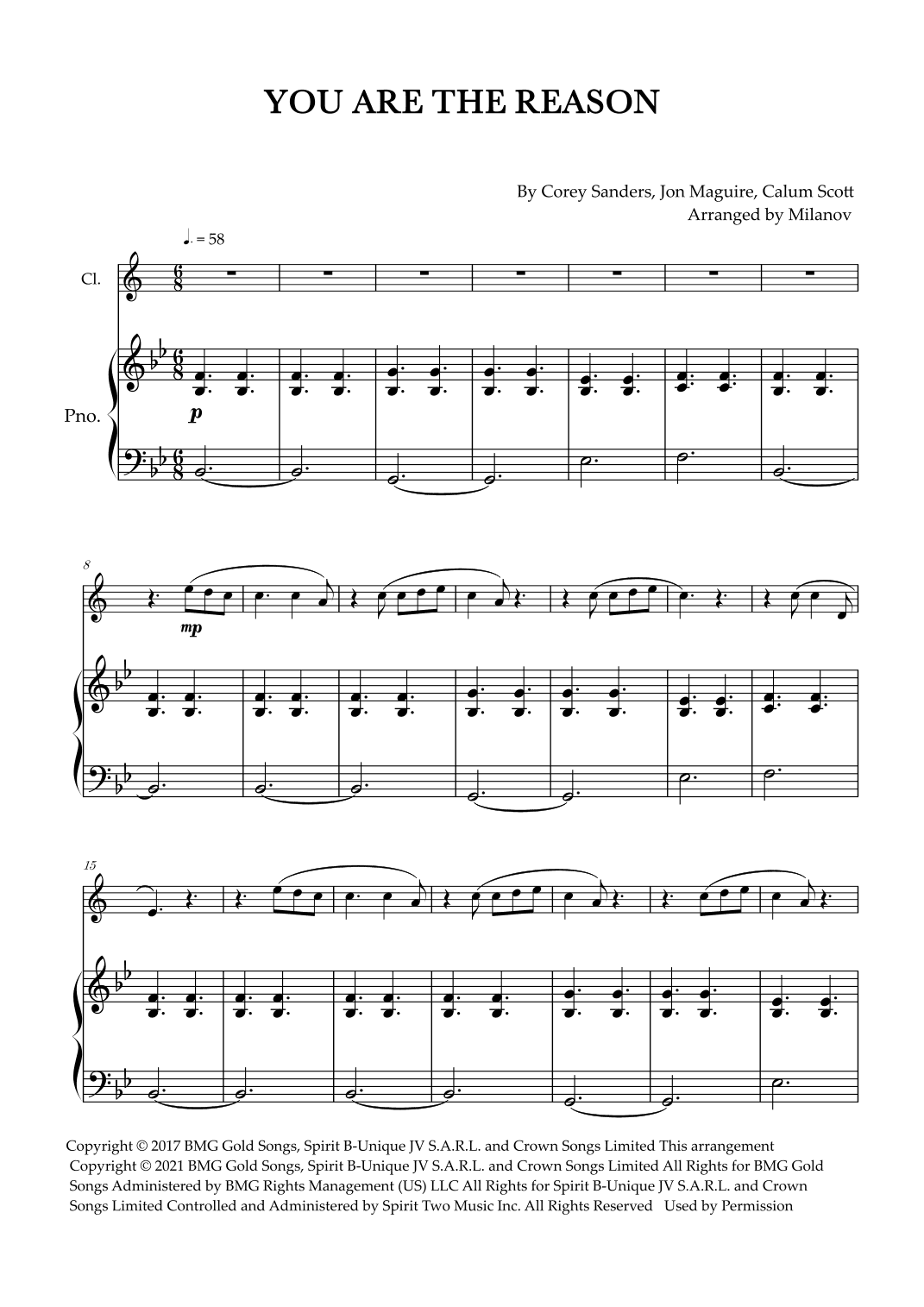 You Are The Reason (arr. Milanov)