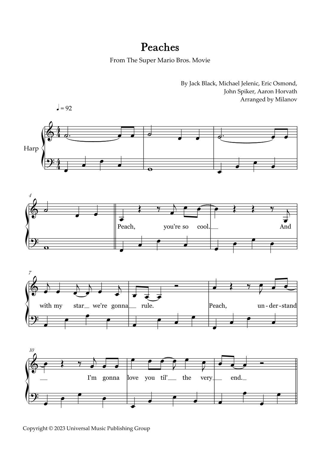 Peaches (arr. Milanov)